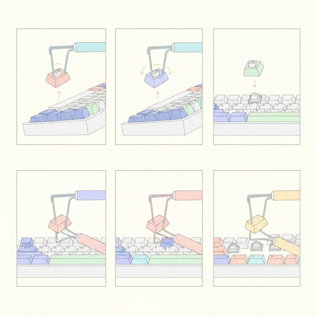 키보드 청소 도구와 키캡