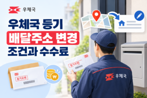 우체국 등기 배달주소 변경 조건과 수수료