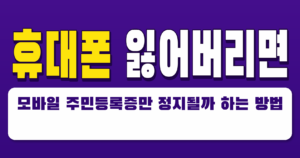 휴대폰 잃어버리면 모바일 주민등록증만 정지될까
